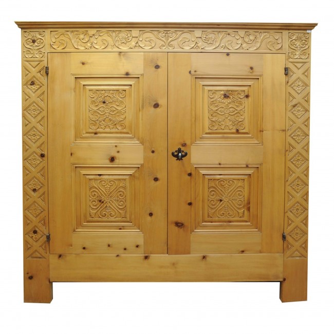 Falegnameria Helmut Santifaller Hand-Carved 2-Door Cabinet 07178
