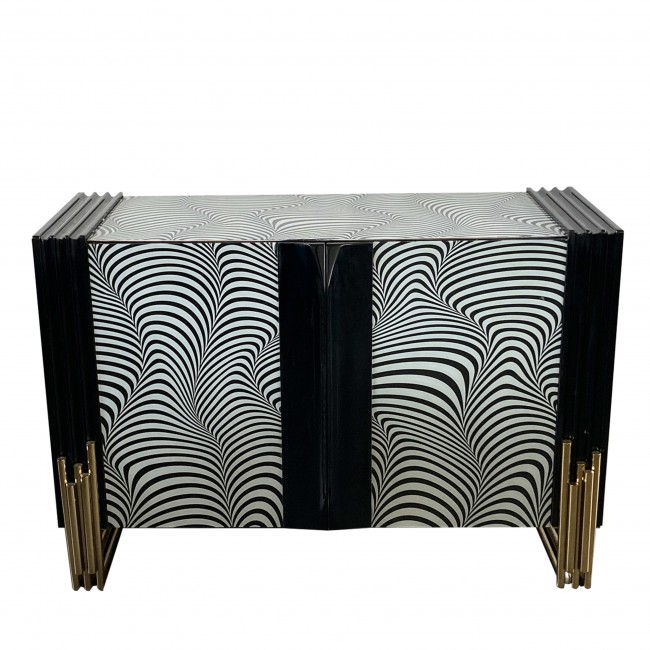 Luca Polato 3D 블랙 and 화이트 Cabinet 07015
