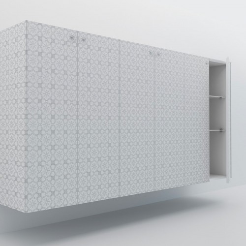 Barba Design Tiles 화이트 월-마운트 Cabinet 06977
