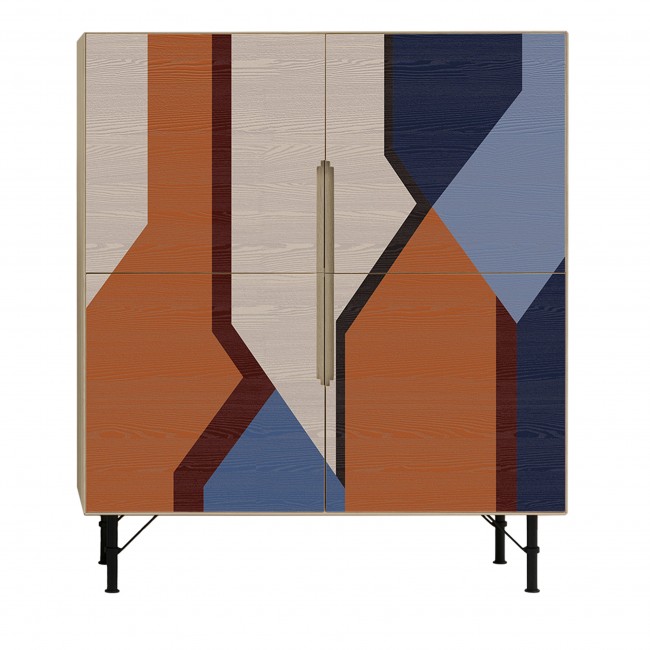 Icons Design Milano Color Field 4-Doors POLY크롬 Cupboard #2 06817