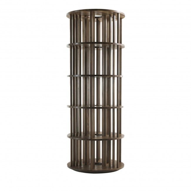 리바 1920 Pillar 6-Shelf Circular 월넛 북케이스 by C.R. & S. 06371