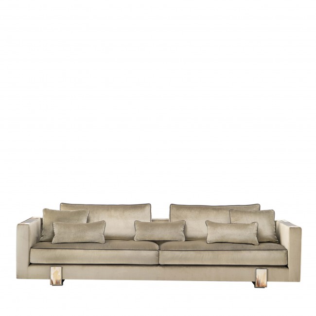 Arcahorn Adriano 4-Seater Beige Sofa with Horn Inlays 05425