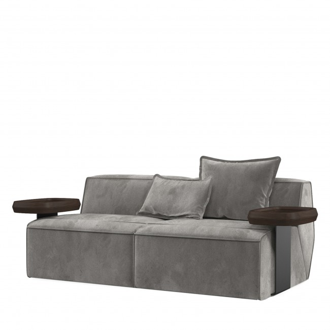 기디니 1961 Infinito Small Gray Sofa with 사이드 테이블S by Lorenza Bozzoli 05310
