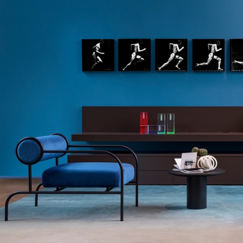 카펠리니 블루 Sofa with 암스 블랙 리미티드 에디션 by Shiro Kuramata 04541