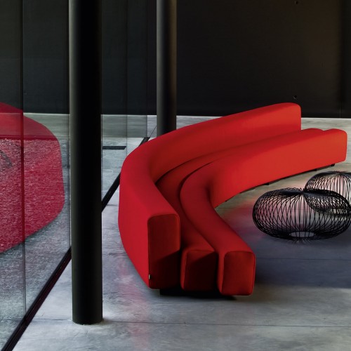 La Cividina Osaka Red Sofa by Pierre Paulin 02597