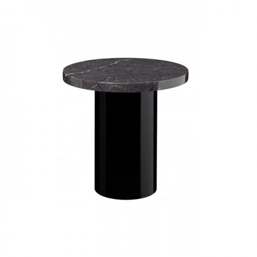 이피프틴 CT09 에노키 사이드 테이블 하이 400 - 마블 블랙 & 스틸 제트 06725