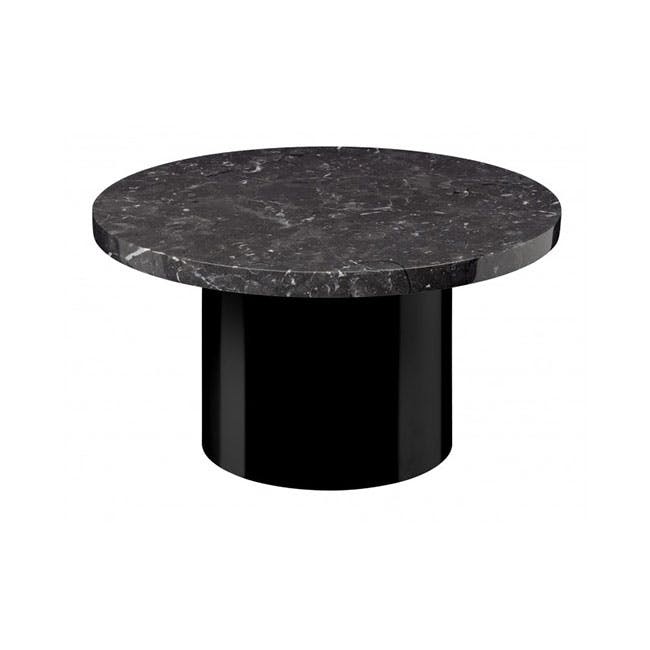 이피프틴 CT09 에노키 사이드 테이블 로우 550 - 마블 블랙 & 스틸 제트 06724