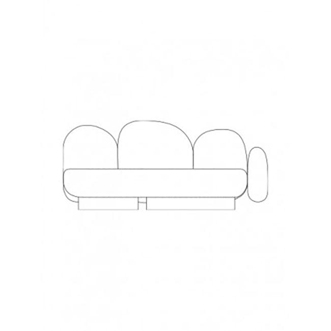 발레리 오브젝트 2-seat-sofa with 1 armrest right - gijon grey 06012