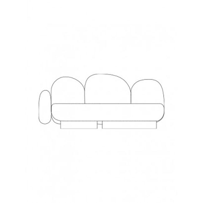 발레리 오브젝트 2-seat-sofa with 1 armrest left - gijon grey 06011