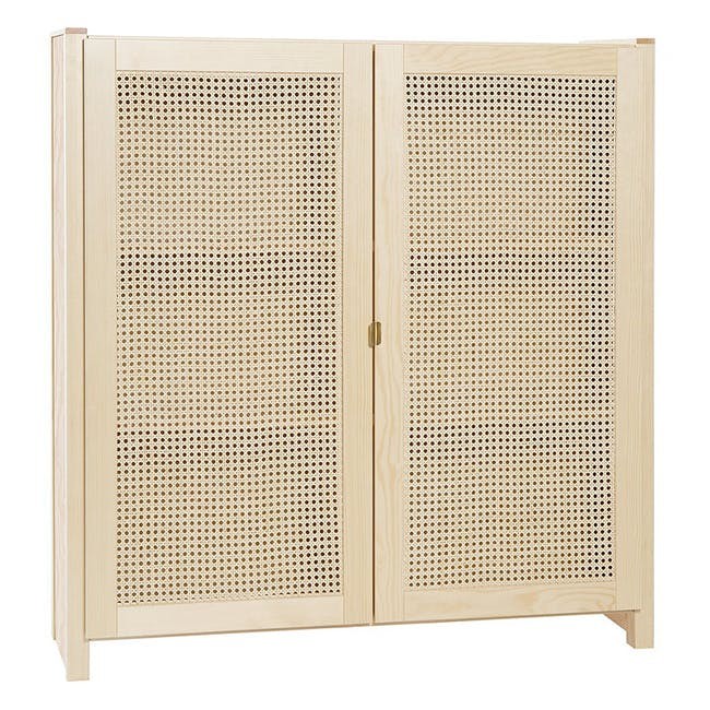 룬디아 Classic cabinet w/ 라탄 doors 104 x 109 cm 네츄럴 04551