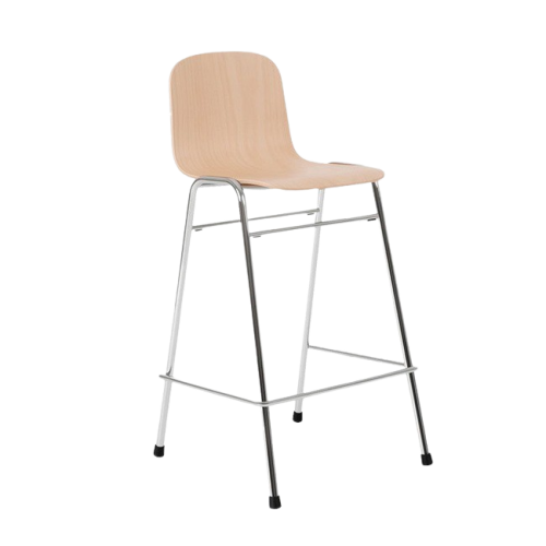 헴 Touchwood 카운터 체어 의자 65 cm 네추럴 비치 - 크롬 17873