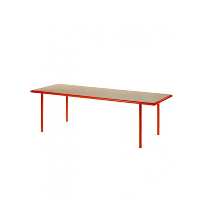 발레리 오브젝트 WOODEN 테이블 직사각형 - RED & OAK 15121