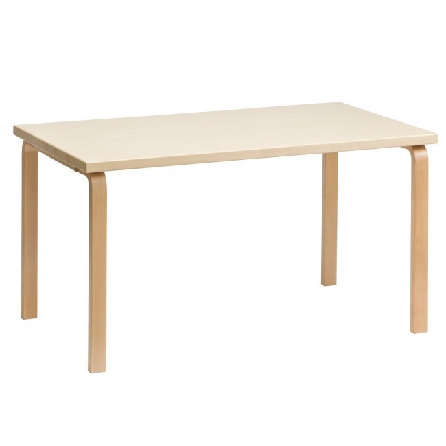 아르텍 알토 직사각 테이블 81A (150 x 75 cm) - 레그 엣지: 버치 클리어 & 탑: 14604