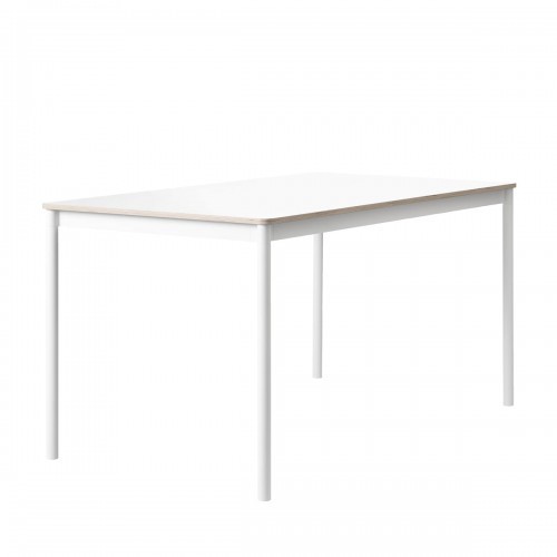 무토 베이스 테이블 (140x80cm) - 화이트 라미네이트 & 14565