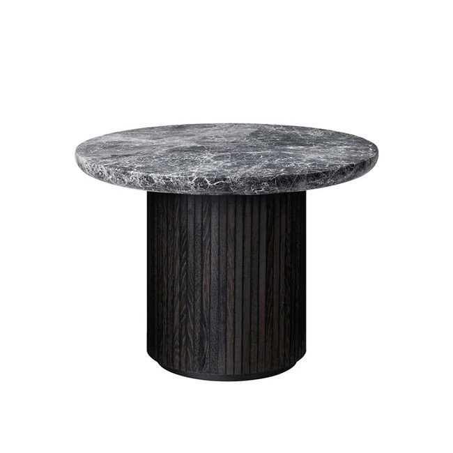 구비 문 테이블 (60 x H45) - 블랙 & 브라운 스테인 오크 그레이 마블 14221