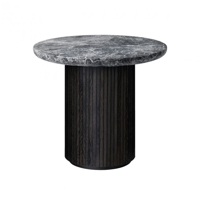 구비 문 테이블 (60 x H55) - 블랙 & 브라운 스테인 오크 그레이 마블 14220