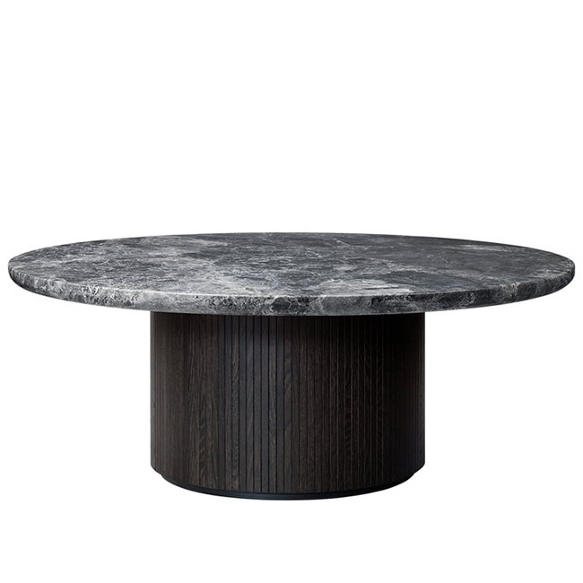 구비 문 테이블 (120 x H45) - 블랙 & 브라운 스테인 오크 그레이 마블 14209