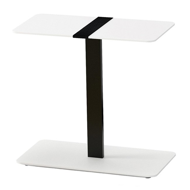 비카르베 Serra 로우 테이블 with strap 직사각형 블랙 - 화이트 13429