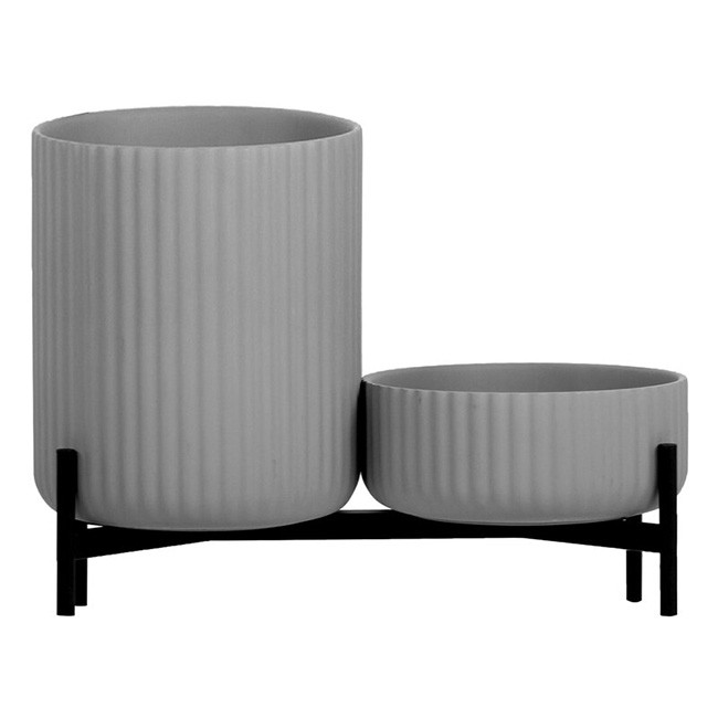 Elementa Klorofyll planter with stand low and high grey 22118