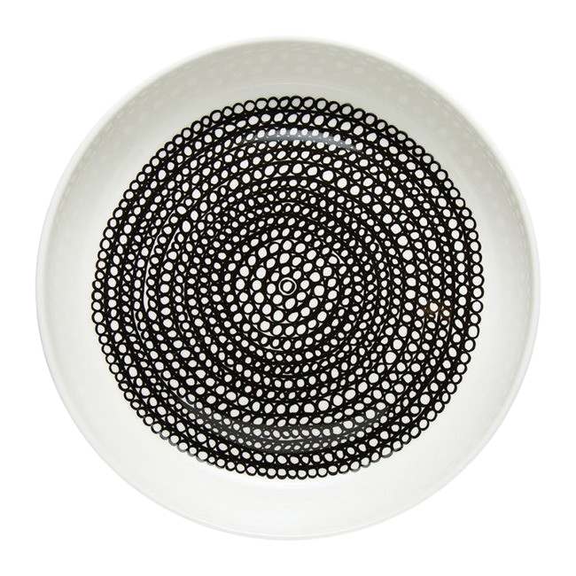 마리메꼬 Oiva - Siirtolapuutarha Rsymatto 접시 20 5 cm 화이트 블랙 22901